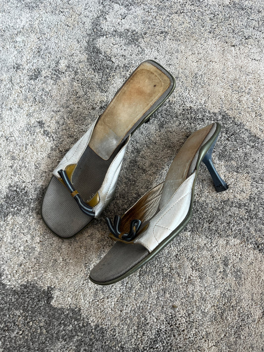 Prada SS2000 leather heels mules