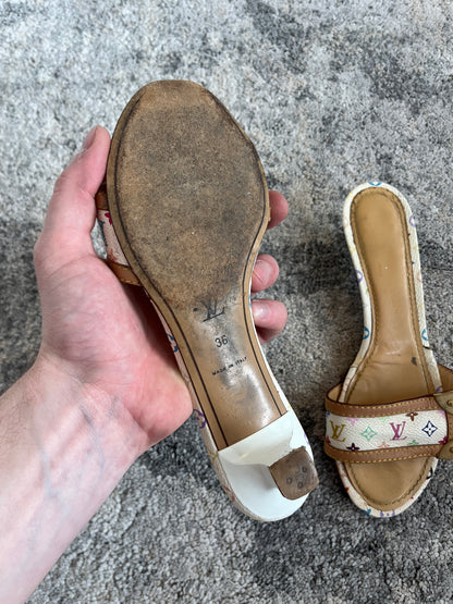 Louis Vuitton Takahashi Murakami monogram leather sandals