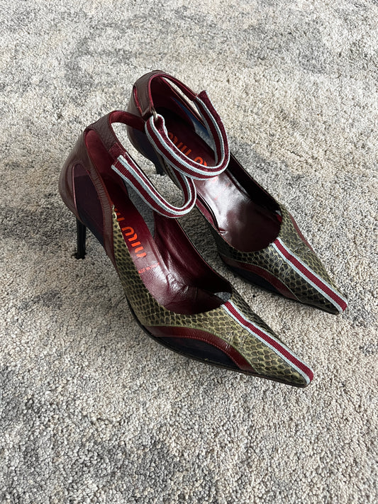 Miu Miu 2000 python & patent heels