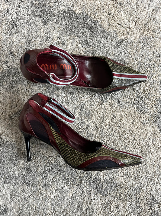 Miu Miu 2000 python & patent heels