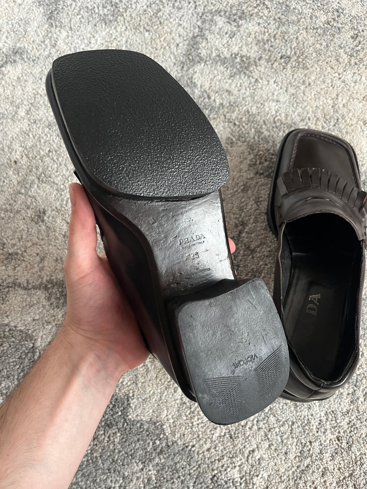 Prada SS1999 leather platform loafers