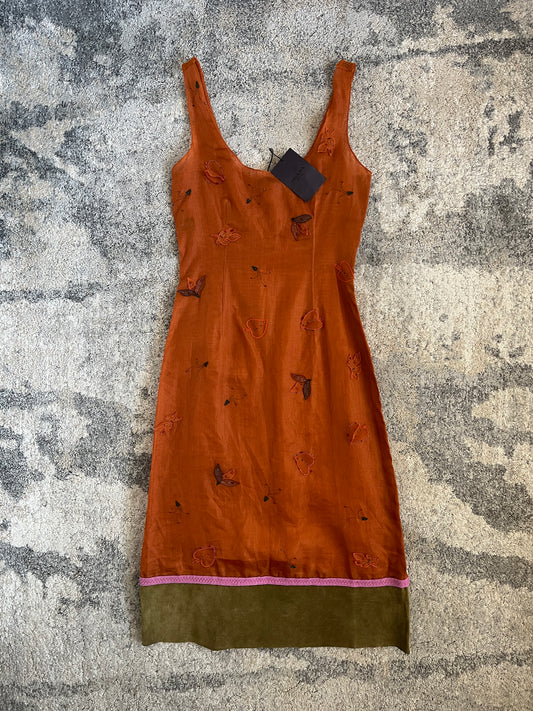 Prada FW1999 embroidery nylon dress
