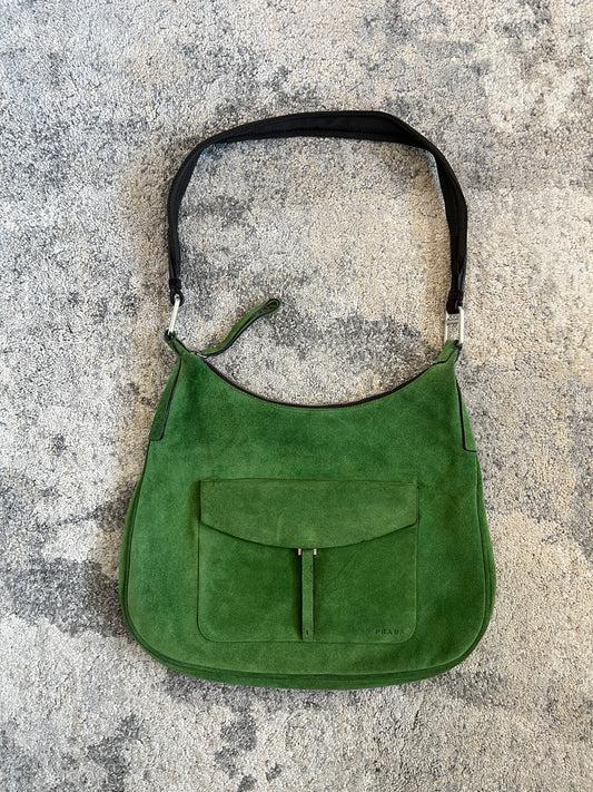 Prada FW1999 suede shoulder bag