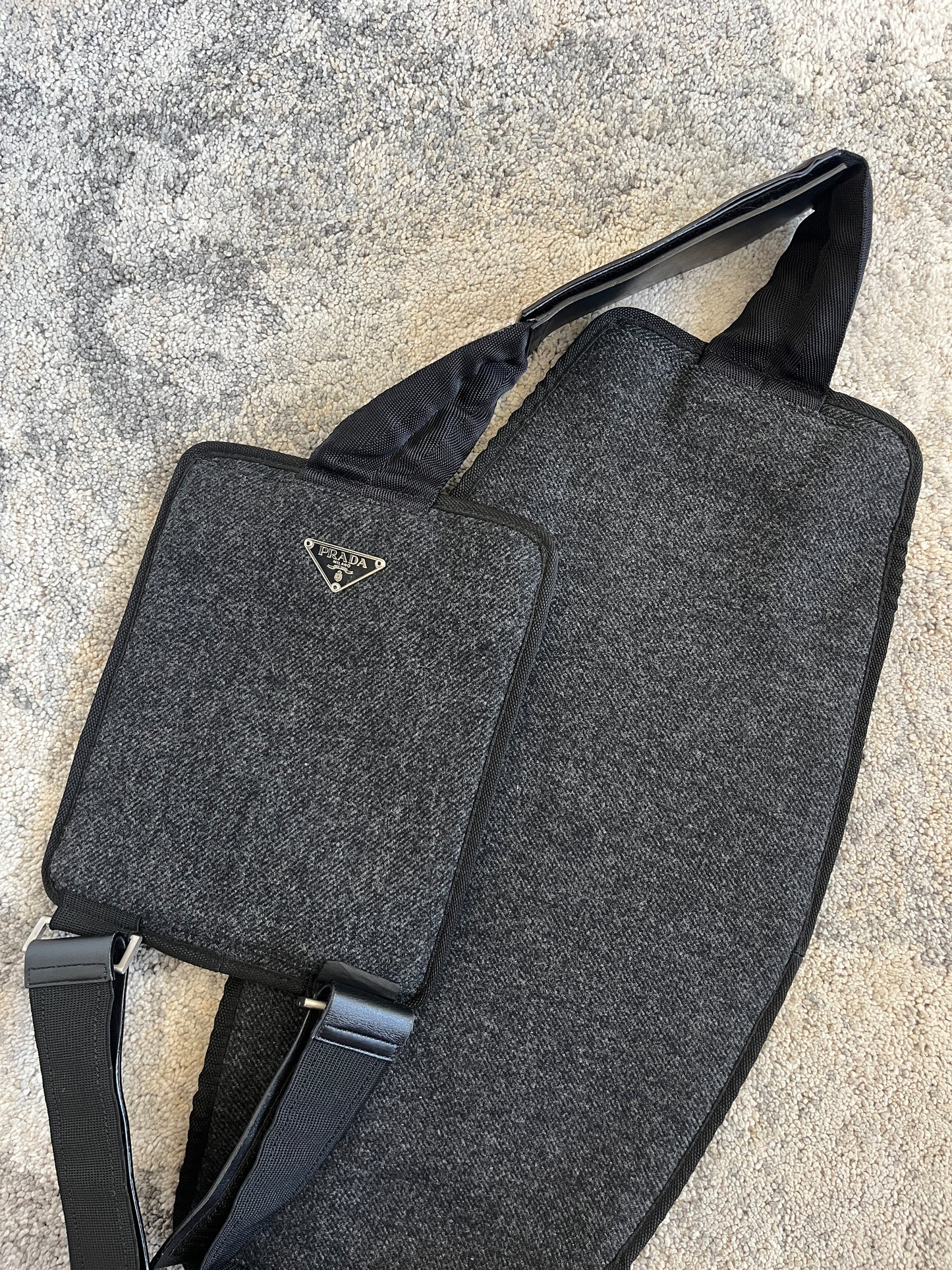 Prada FW1999 wool crossbody bag