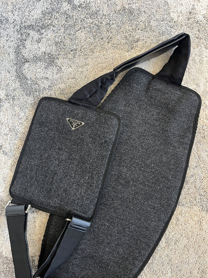 Prada FW1999 wool crossbody bag