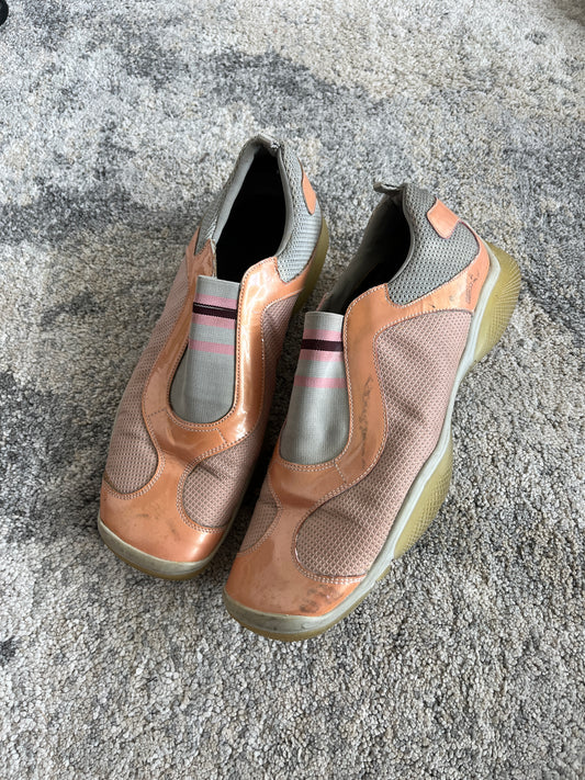 Prada SS2000 patent & nylon trainers