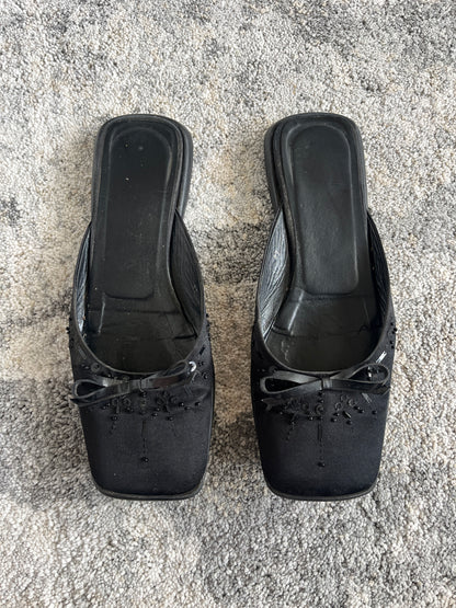 Prada 1999 silk & sequins flat mules