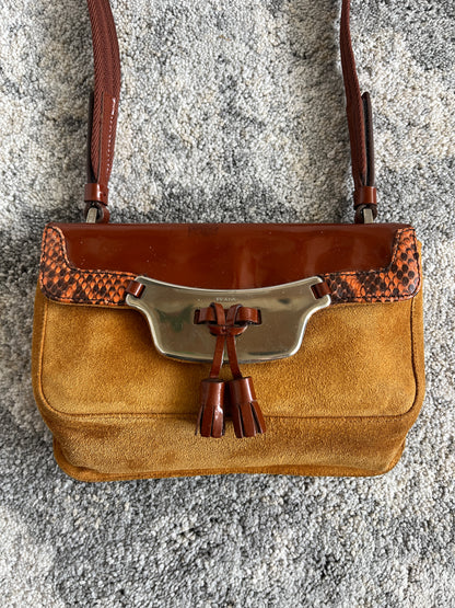 Prada FW1999 suede & patent leather bag