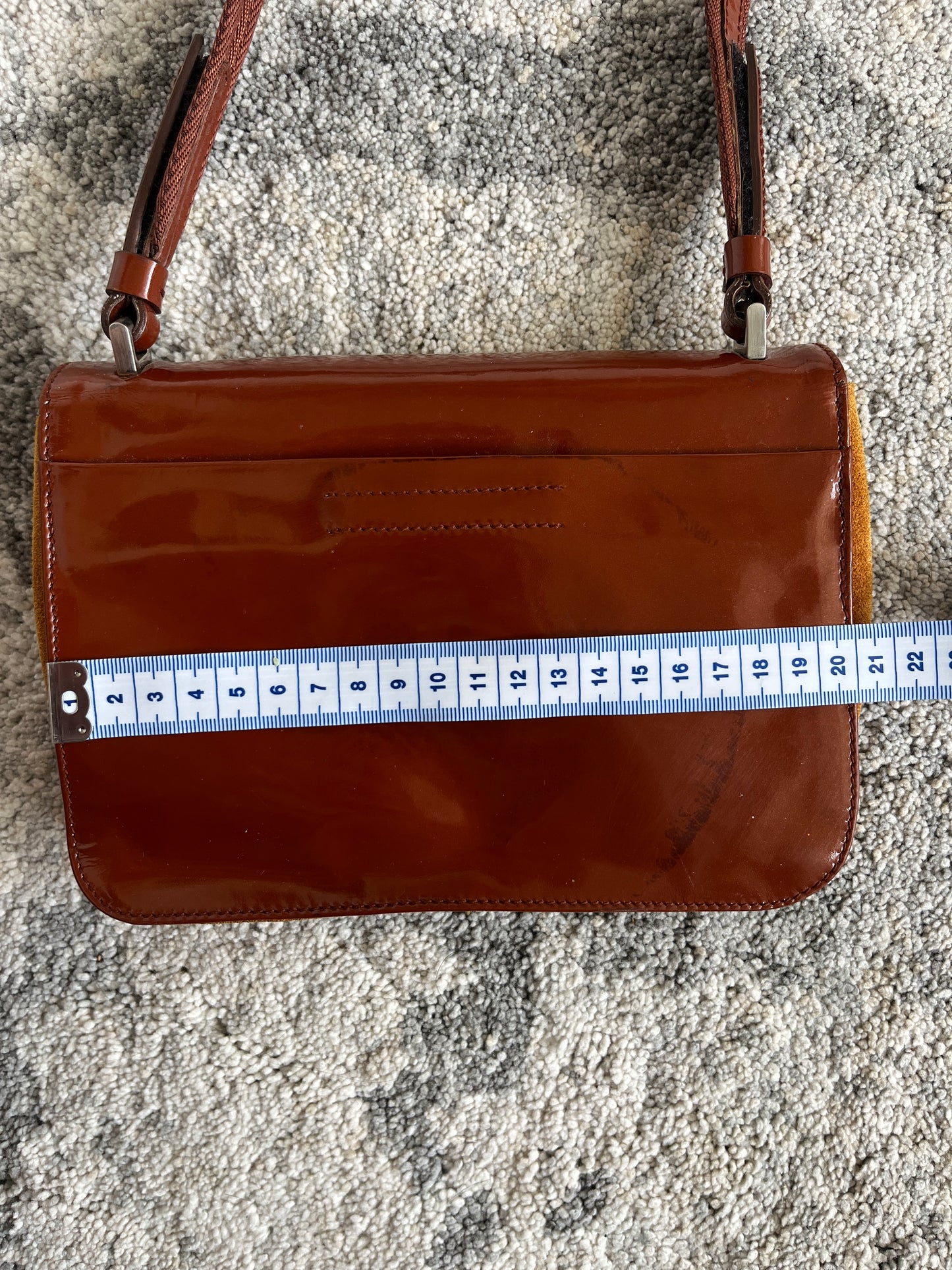 Prada FW1999 suede & patent leather bag