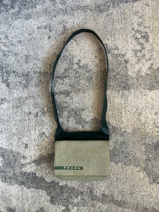 Prada SS1999 linen & leather bag