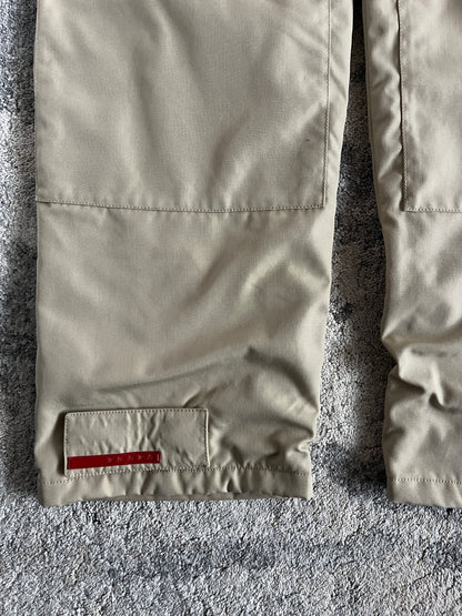 Prada 2000's nylon & fleece double knee pants