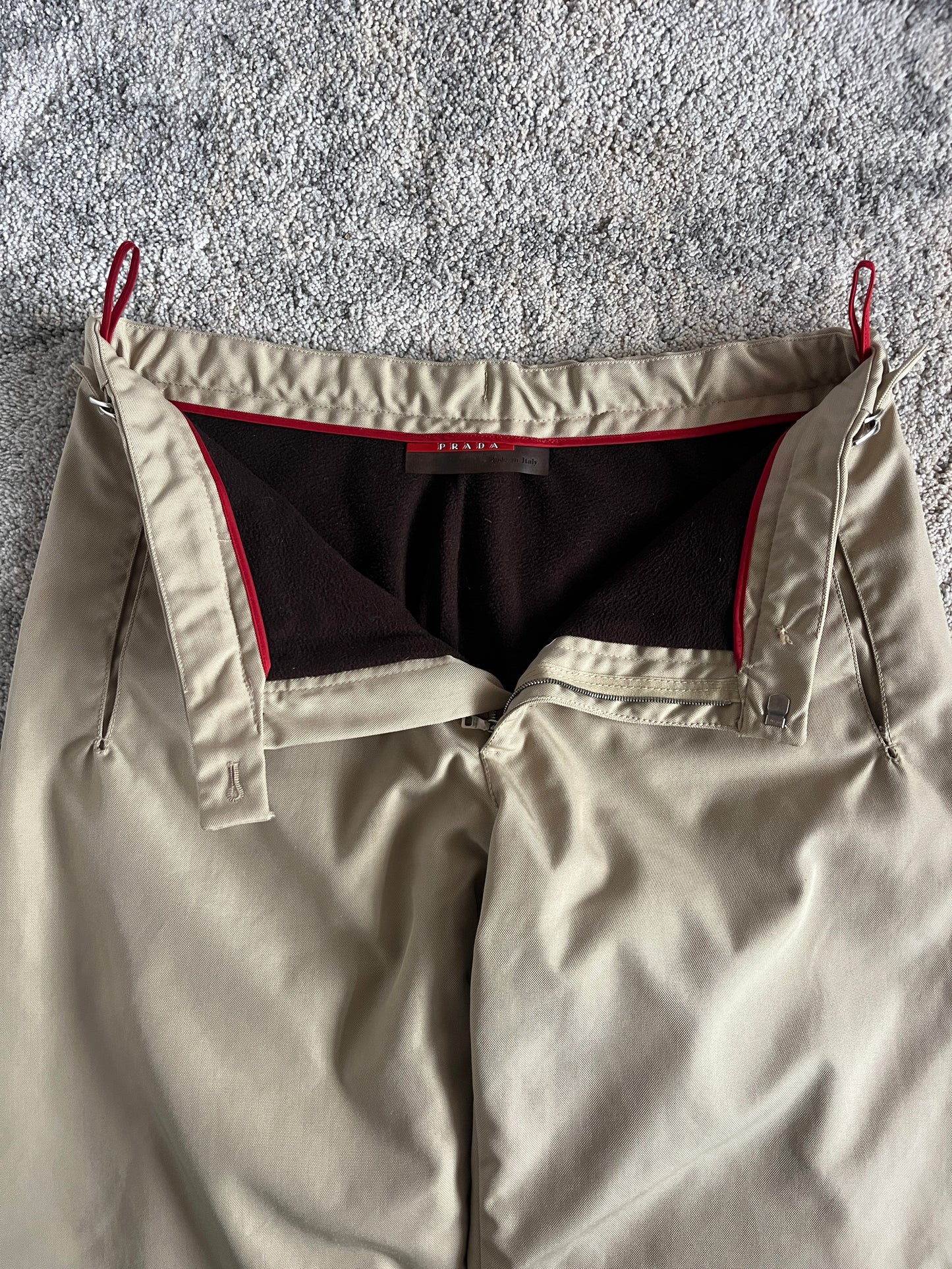 Prada 2000's nylon & fleece double knee pants