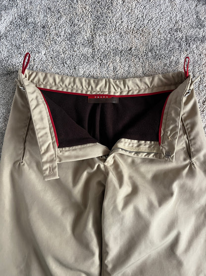 Prada 2000's nylon & fleece double knee pants