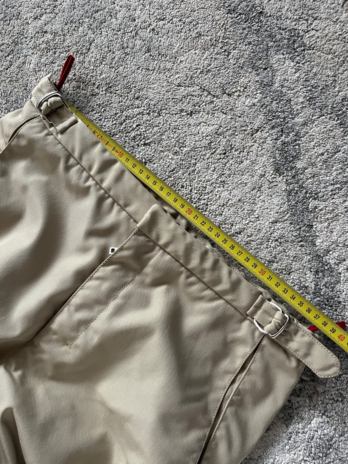 Prada 2000's nylon & fleece double knee pants