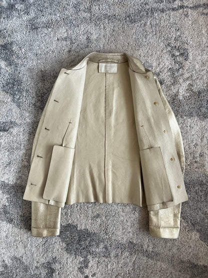 Prada FW2000 gold leather jacket
