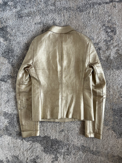 Prada FW2000 gold leather jacket