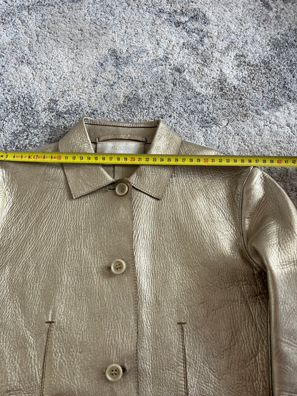 Prada FW2000 gold leather jacket