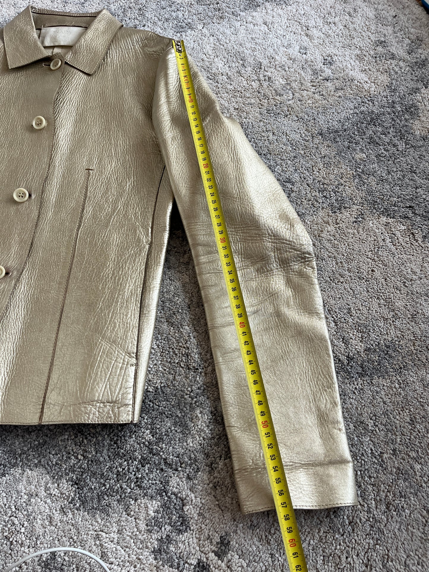 Prada FW2000 gold leather jacket