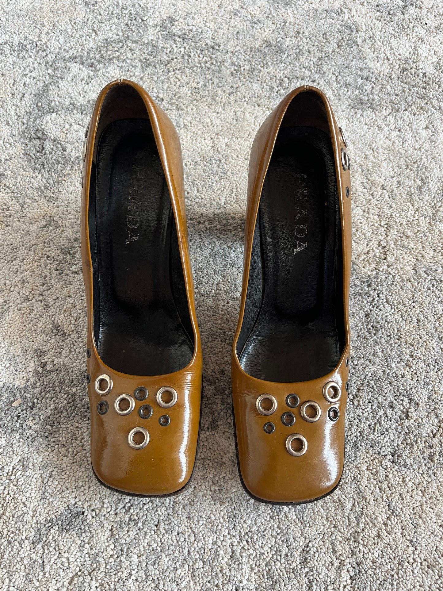 Prada 1999 holes leather heels