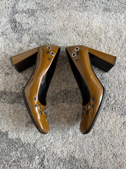 Prada 1999 holes leather heels