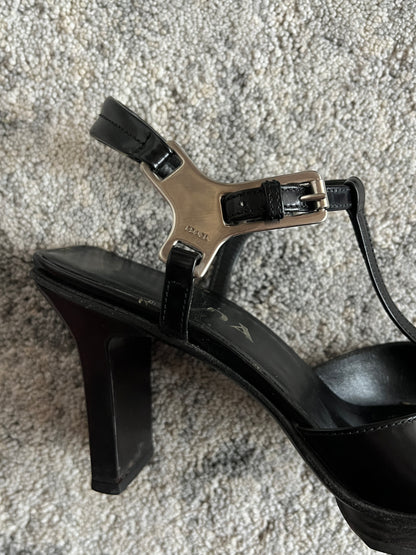 Prada 1999 leather platform heels
