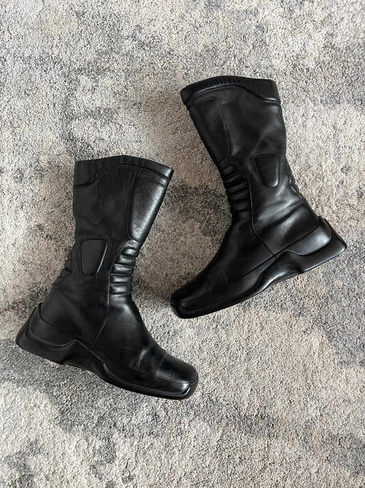 Prada FW1999 motorbike leather boots
