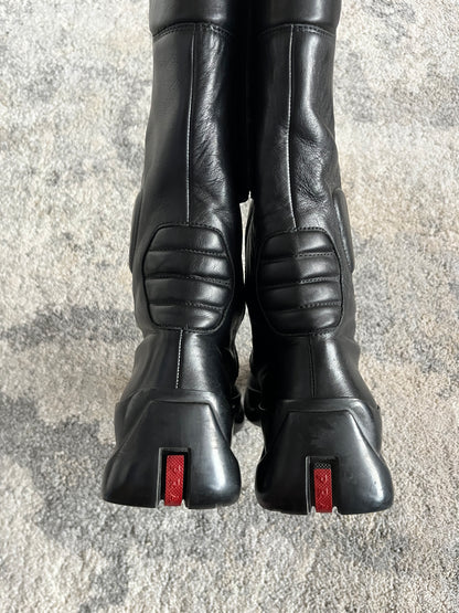 Prada FW1999 motorbike leather boots