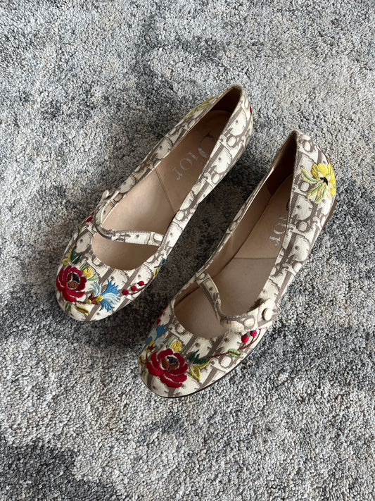 Dior 2000's monogram ballet shoes
