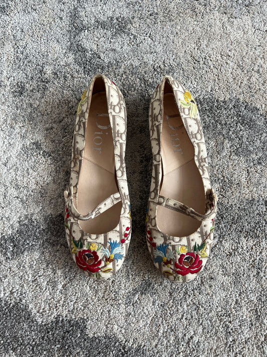 Dior 2000's monogram ballet shoes