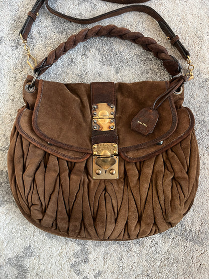 Miu Miu 2010's suede padded coffer bag