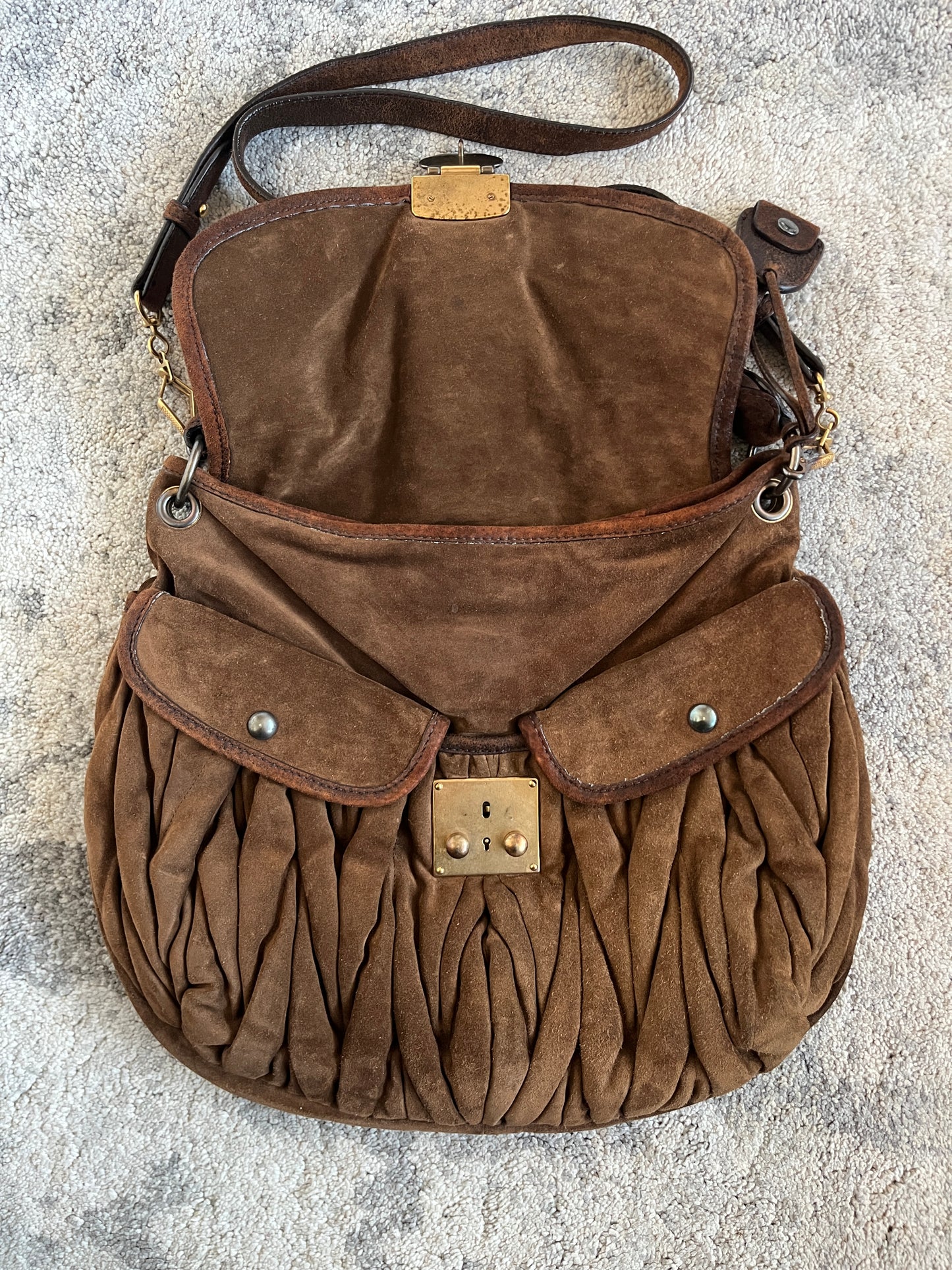 Miu Miu 2010's suede padded coffer bag