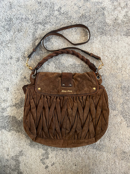 Miu Miu 2010's suede padded coffer bag