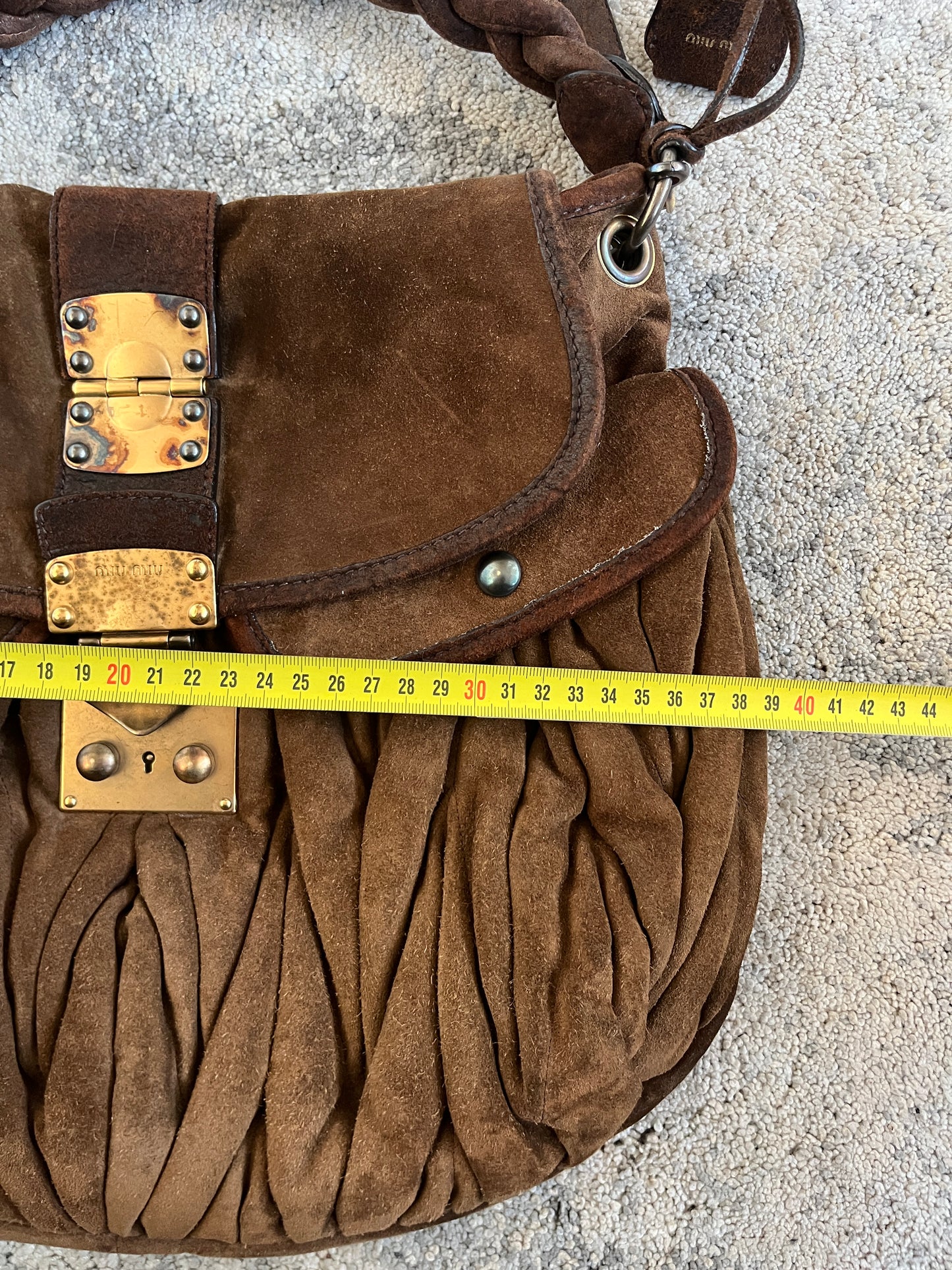Miu Miu 2010's suede padded coffer bag