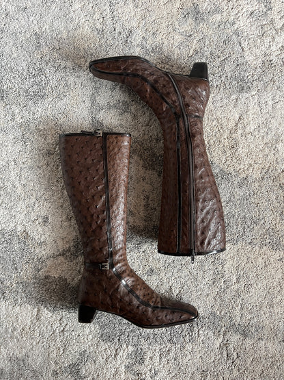 Prada FW2000 ostrich leather boots